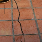 Cracked Foundation on a Brick Walkway