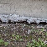 Cracked Foundation on the Side of a Home Due to Soil Movement
